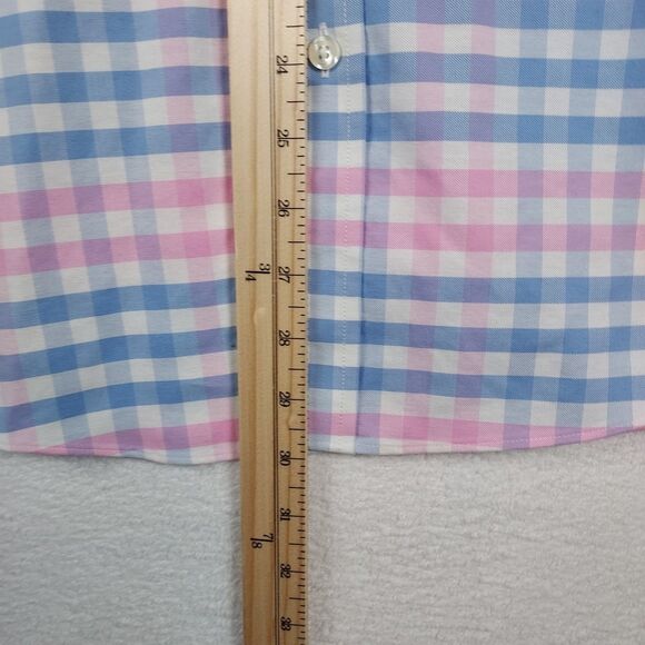 Brooks Brothers Regent Fit Non‑Iron Stretch Shirt XL — Blue & Pink Plaid - Picture 5 of 9